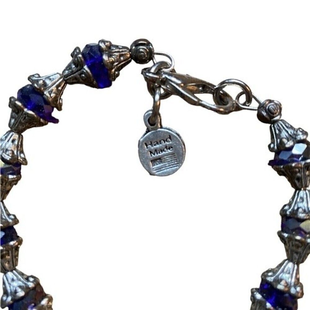 Chubby Chico Gemstone Charm Bracelet Blue Silver Tone - Picture 6 of 8